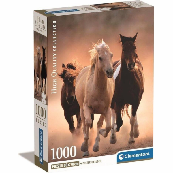 Clementoni - Puzzle 1000 Běžící koně