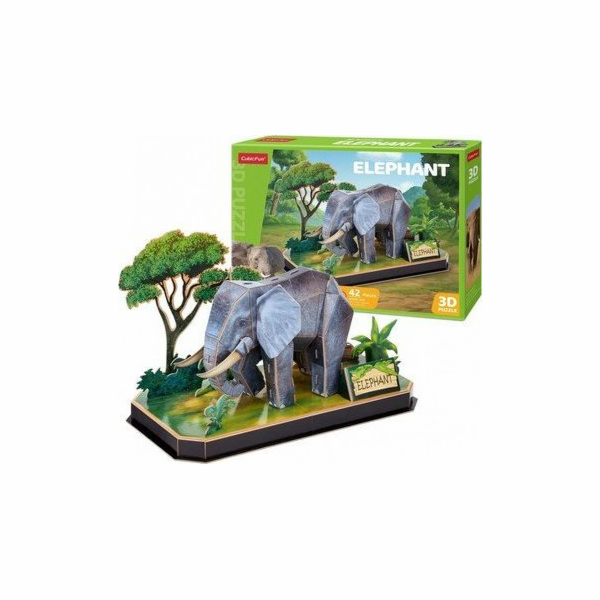 CubicFun - Puzzle 3D Zvířecí kamarádi Slon - 42 dílků