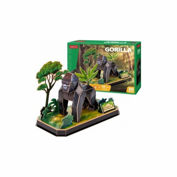 CubicFun - Puzzle 3D Zvířecí kamarádi Gorila - 34 dílků