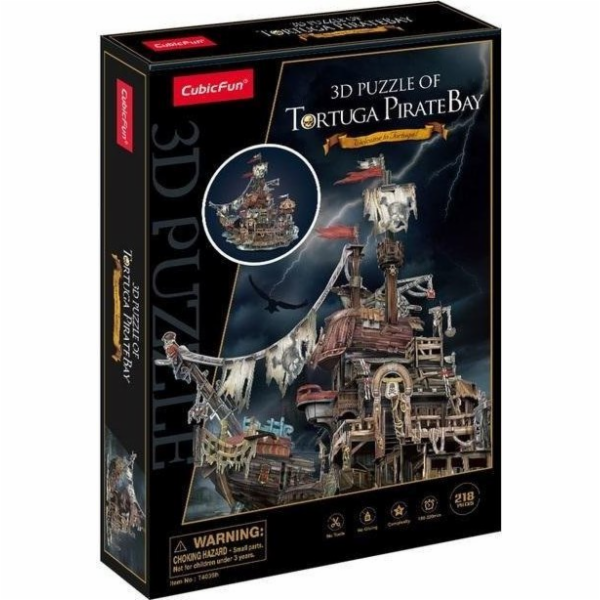 CubicFun - Puzzle 3D Pirátský přístav Tortuga 218 dílků