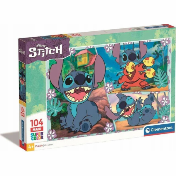 Clementoni - Puzzle 104 maxi Disney Stitch