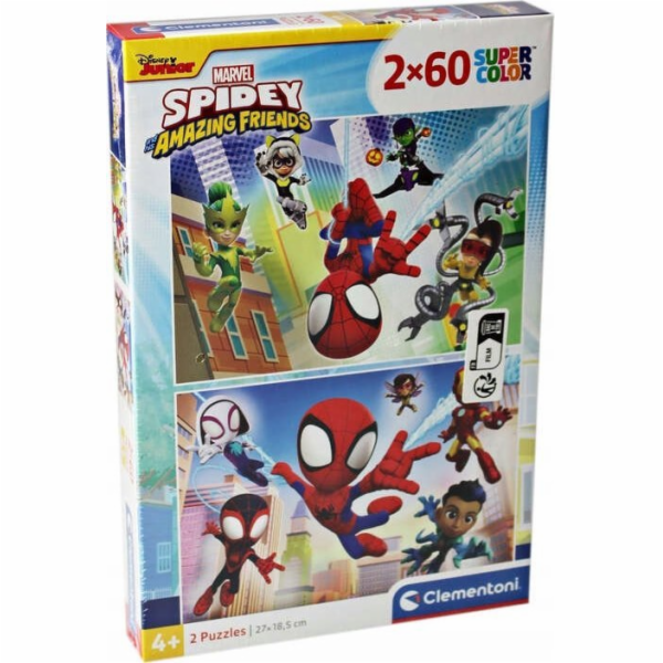 Clementoni - Puzzle 2x60 Spidey a jeho úžasní přátelé