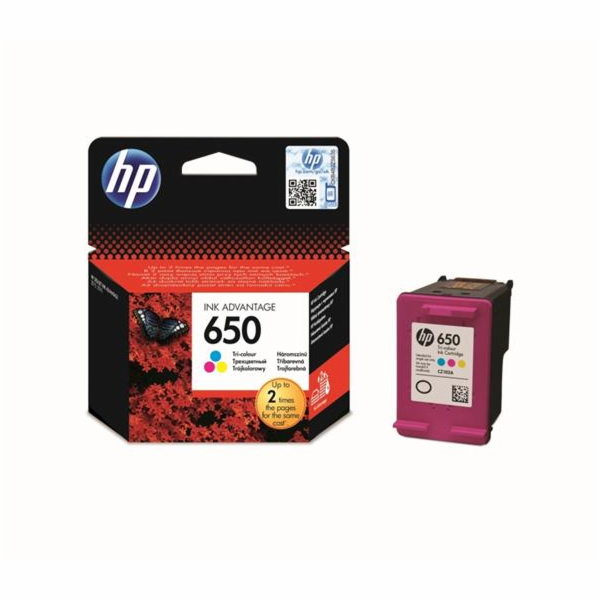Inkoust HP Ink No 650 barevná, CZ102AE