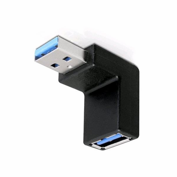 Redukce USB 3.0. A/M  - USB 3.0 A/F pod úhlem 90