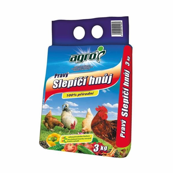 Hnojivo Agro  Pravý slepičí hnůj 3 kg