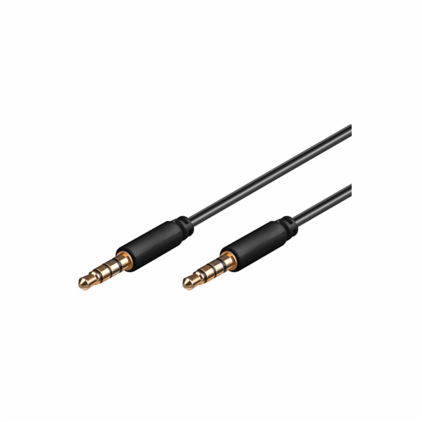 Kabel Jack 3.5mm 4 pólový  M/M 0,5m