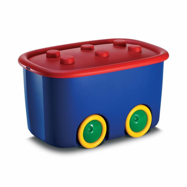 Box na hračky KIS, 46 l, modrý, červený, 58×31×38,5 cm