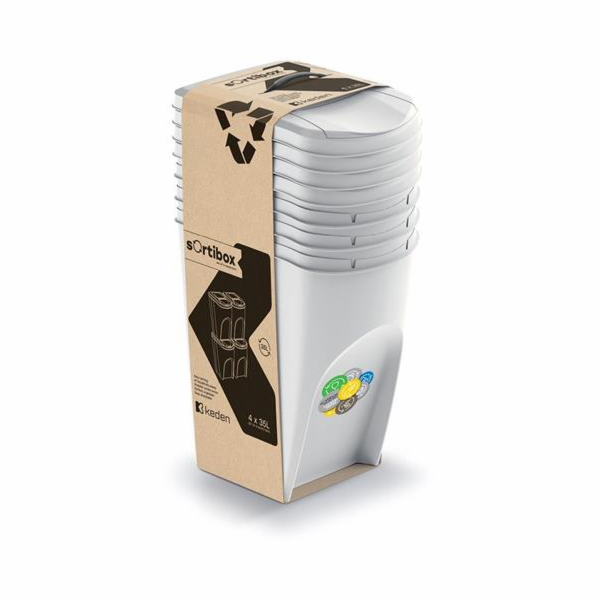 Odpadkový koš Prosperplast SORTIBOX 4 x 35 l popelavý
