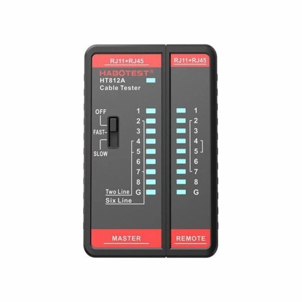 Tester síťových kabelů Habotest HT812A RJ45/RJ14/RJ12/RJ9