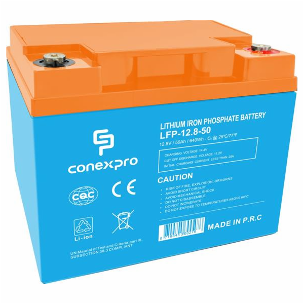 Baterie Conexpro LFP-12.8-50 LiFePO4, 12V/50Ah, T14, Blue...