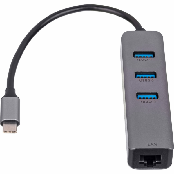 Akyga Hub USB type C - USB 3.0 3-port + Ethernet