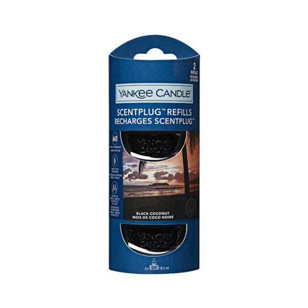 Náplně do osvěžovače Yankee Candle, Černý kokos, 2 x 18.5 ml