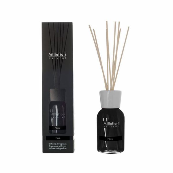 Skleněný difuzér Millefiori Milano, Natural, 500ml/Nero