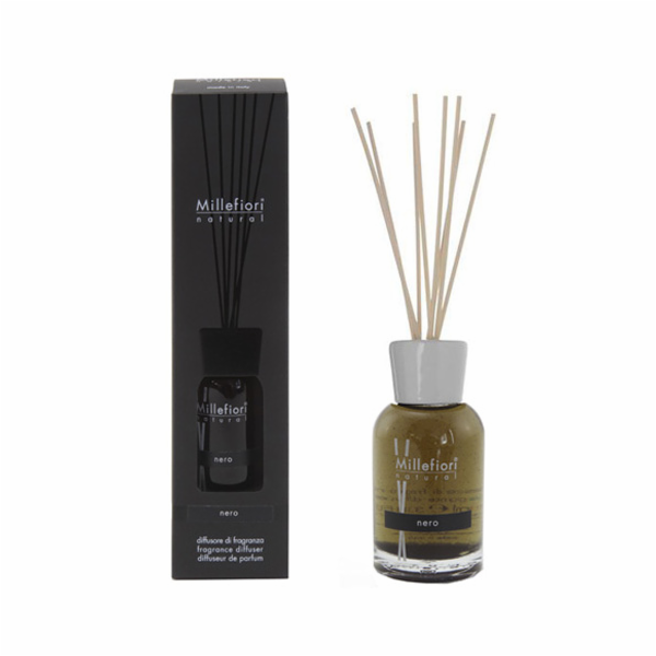 Skleněný difuzér Millefiori Milano, Natural, 100ml/Nero
