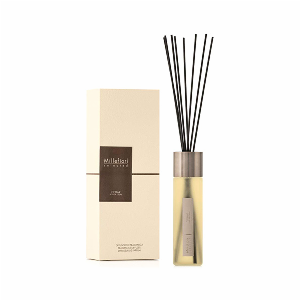 Skleněný difuzér Millefiori Milano, Selected, 350ml/Cedr