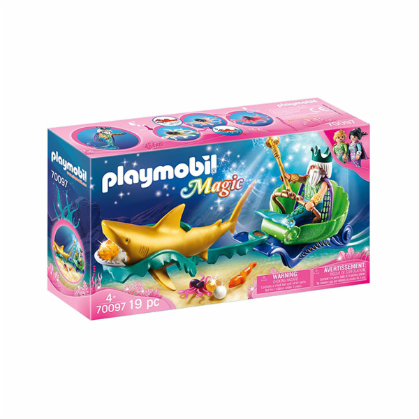 Král moří se žraločím kočárem Playmobil, Mořské akvárium,...