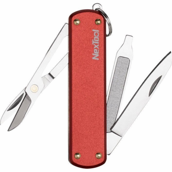 NexTool Mini kapesní nůž NE0142 4 v 1 červený