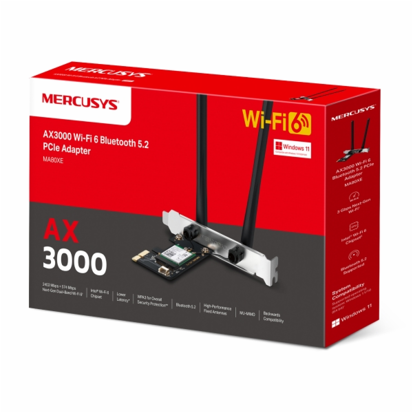 Síťová karta TP-Link Mercusys MA80XE AX 3000, WiFi 6, Blu...