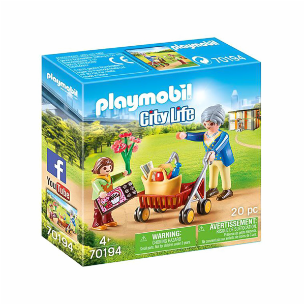 Babička s chodítkem Playmobil, Život ve městě, 20 dílků