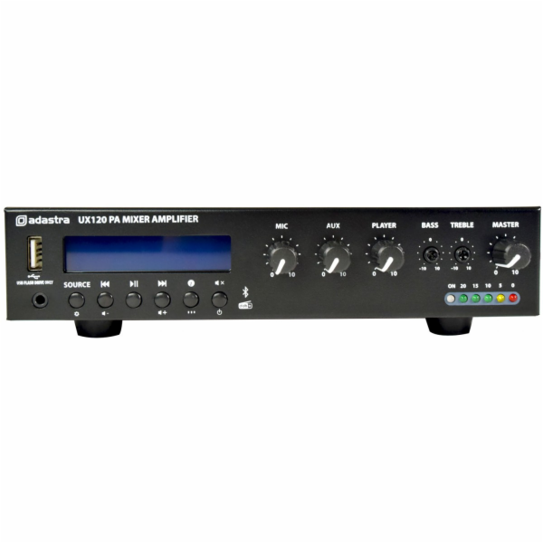 Adastra UX120, 100V mixážní zesilovač, 120W, BT/MP3/ DAB+/FM