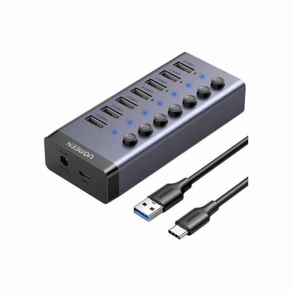UGREEN USB-C to 7-Port USB-A 3.0 Hub DC 12V EU