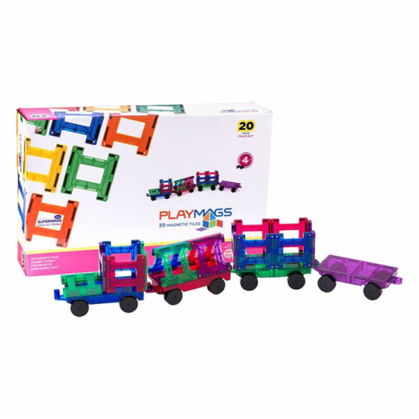 Playmags 3D magnetic train blocks 155 set of 20 pieces