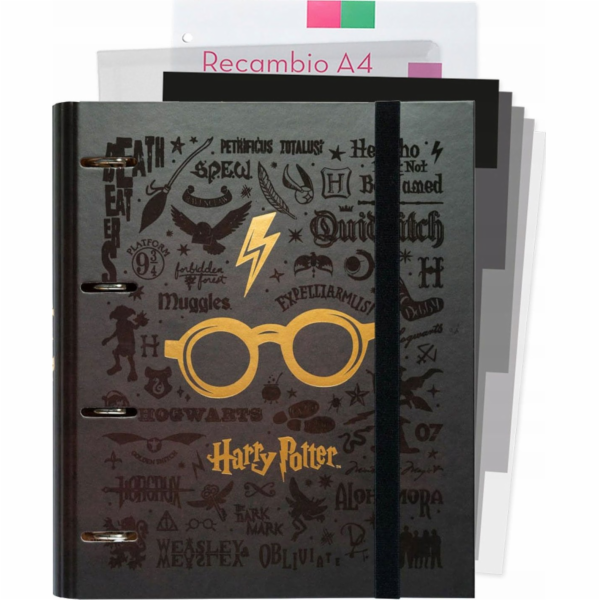 Pořadač Harry Potter - Pořadač A4 s listy (4 kroužky, gum...