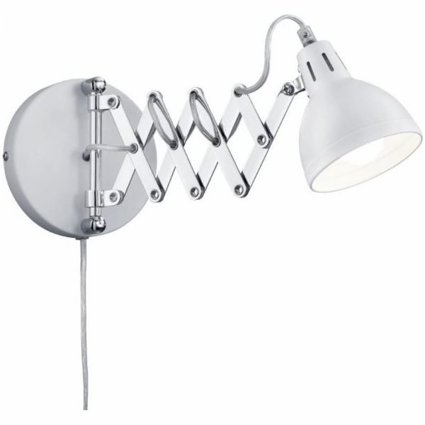 Nůžková nástěnná lampa 15 cm E14 ocel 28W stříbrná