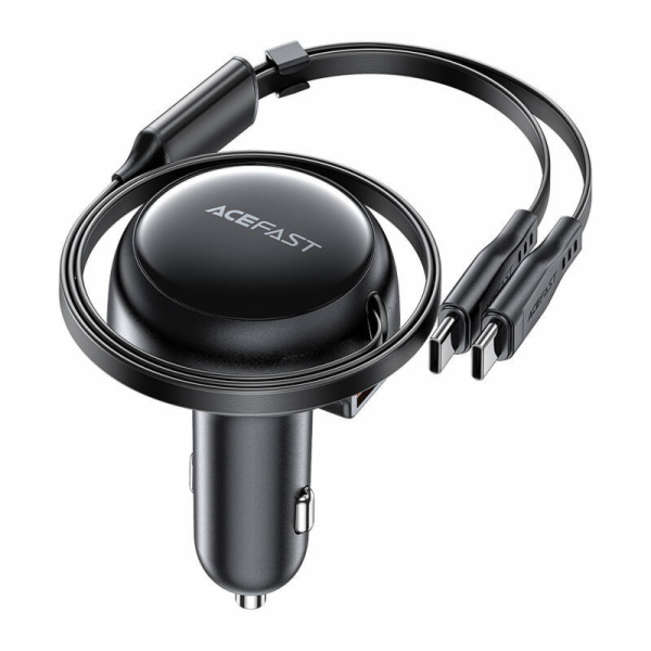 Nabíječka do auta Acefast B13, 53W, 2xUSB-C, s navíjecím ...