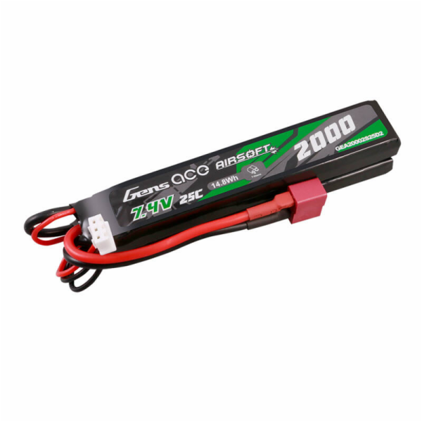 Gens Ace 25C 2000mAh 2S2P 7,4V sedlová airsoftová pistolo...