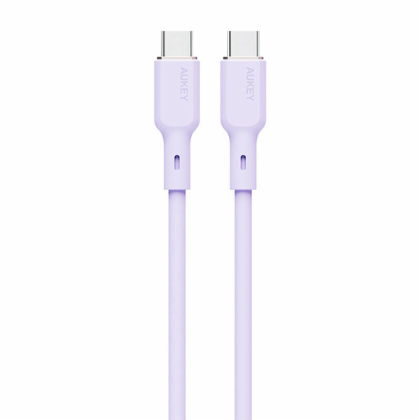 Kabel USB-C na USB-C Aukey CB-SCC102, 100W, 1,8 m (fialový)