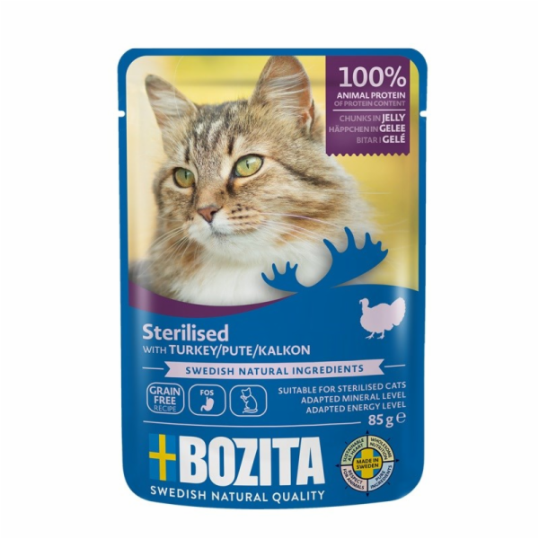 BOZITA sterilované kousky v želé s krůtím masem - vlhké k...