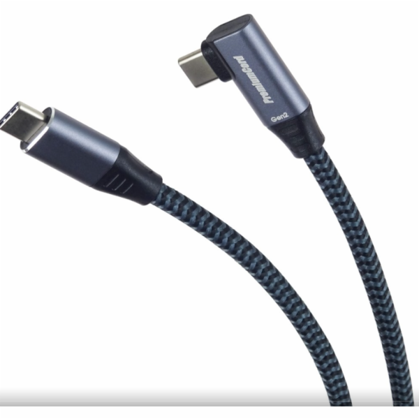 PREMIUMCORD USB-C zahnutý kabel (USB 3.2 Gen2x2, 5A, 100W...