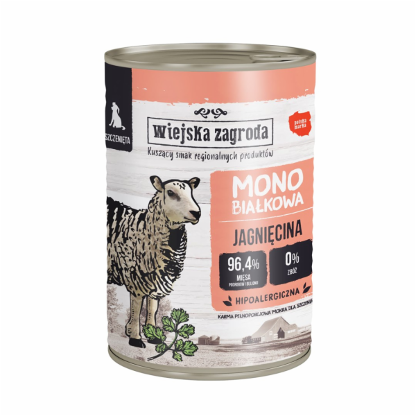 WIEJSKA ZAGRODA Puppy Monoprotein Lamb - mokré krmivo pro...
