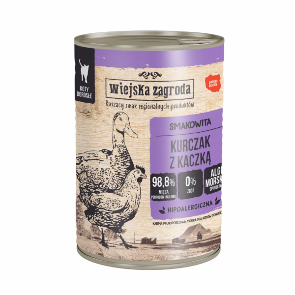 WIEJSKA ZAGRODA Chicken with duck - mokré krmivo pro kočk...