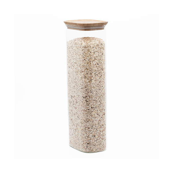 Dóza Pebbly, PKV-070, skleněná, objem 2,6 L, bambusové ví...