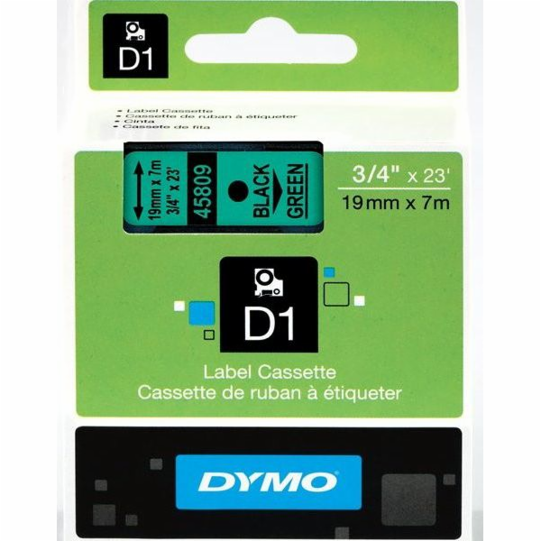 Dymo páska D1 zelená 45809 (S0720890) černý tisk