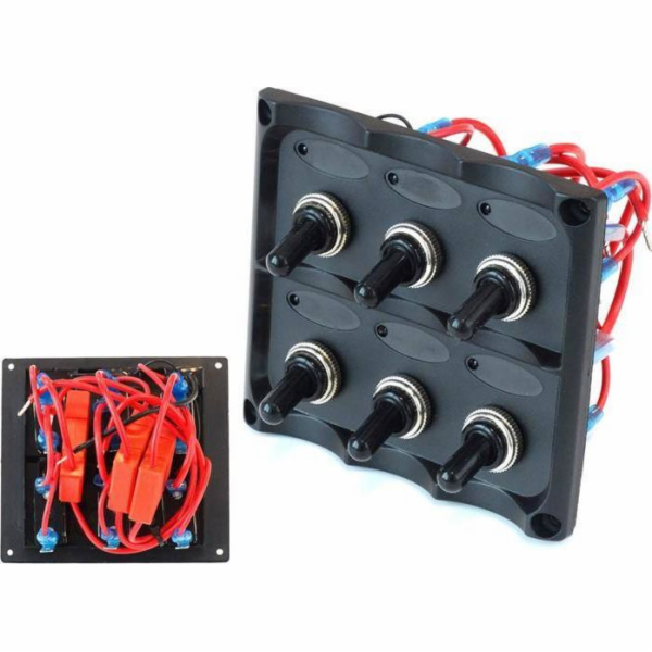 TurboWorks_F Switch Panel 12V SPST/ON-OFFx6, 3B 15A IP68