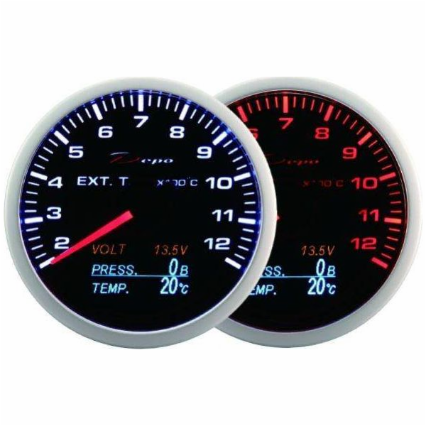 DRacing_F CLOCK DEPO WA 60mm - 4v1 Teplota výfuku, Volt, ...