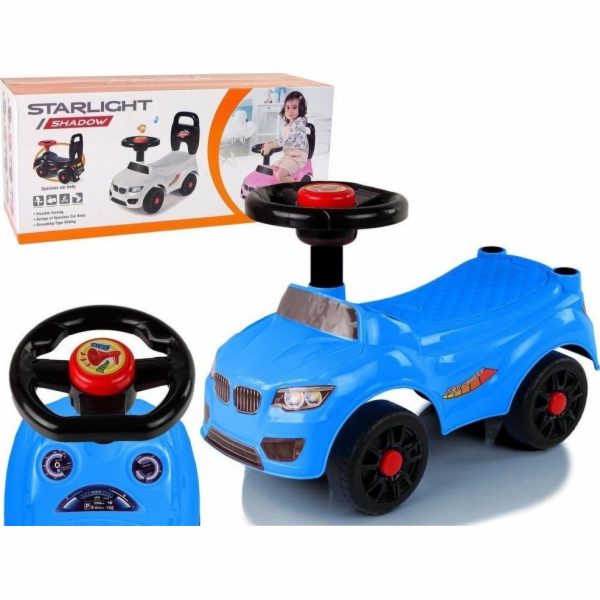 Lean sportovní auto modré s troubením