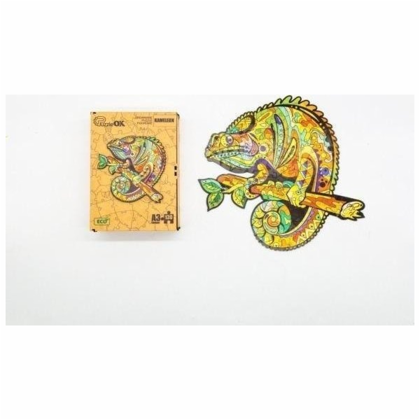 PuzzleOK Ekologické dřevěné puzzle 130 Kameleon A3
