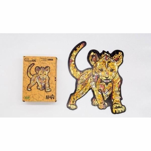 PuzzleOK Ekologické dřevěné puzzle 130 Simba A3
