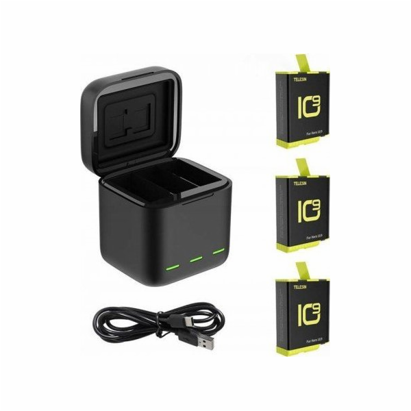Tříkanálový nabíjecí box Telesin pro baterie GoPro Hero 9...