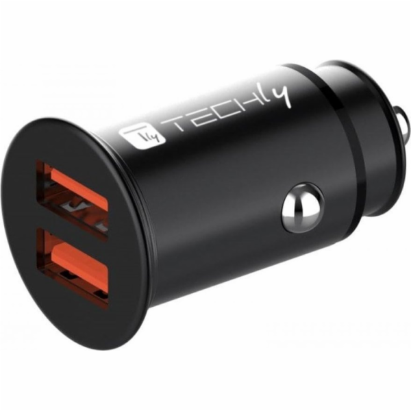 Techly nabíječka do auta Rychlá mini nabíječka 2x USB 36W...