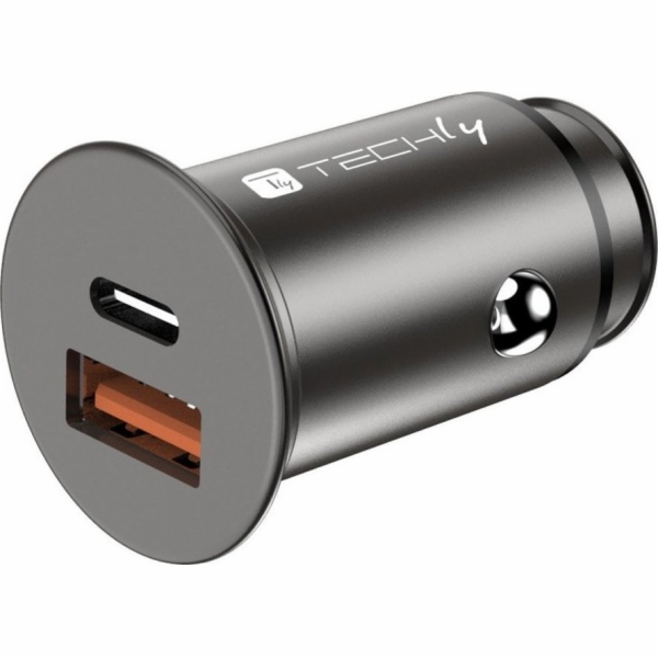 Techly Techly nabíječka do auta Rychlá mini USB-C/A nabíj...