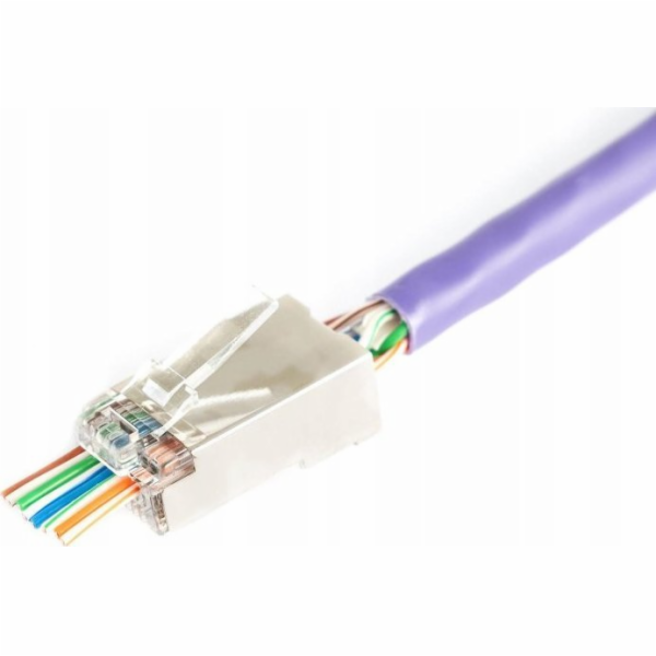 Zástrčka Digitus RJ45 (8P8C) průchozí DIGITUS kat.6 stíně...