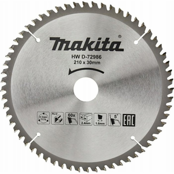 Makita Kotoučová pila na hliník 210x30x60z Economy