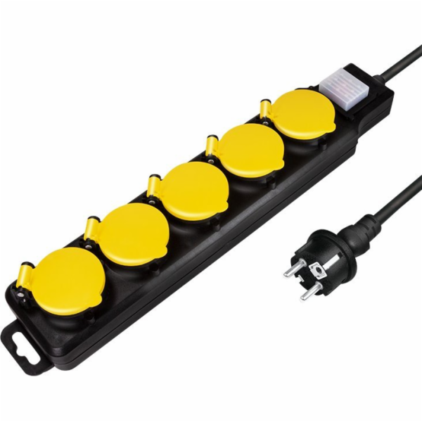 LogiLink napájecí lišta 5 zásuvek IP44 1,5m