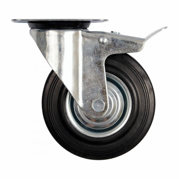 Vorel Otočné kolečko s černou gumou a brzdou 160mm 87325