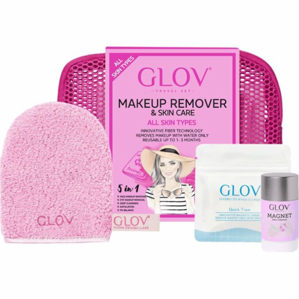 Rukavice Kelioninis rinkinys Glov Pink: makiažo valymo pi...